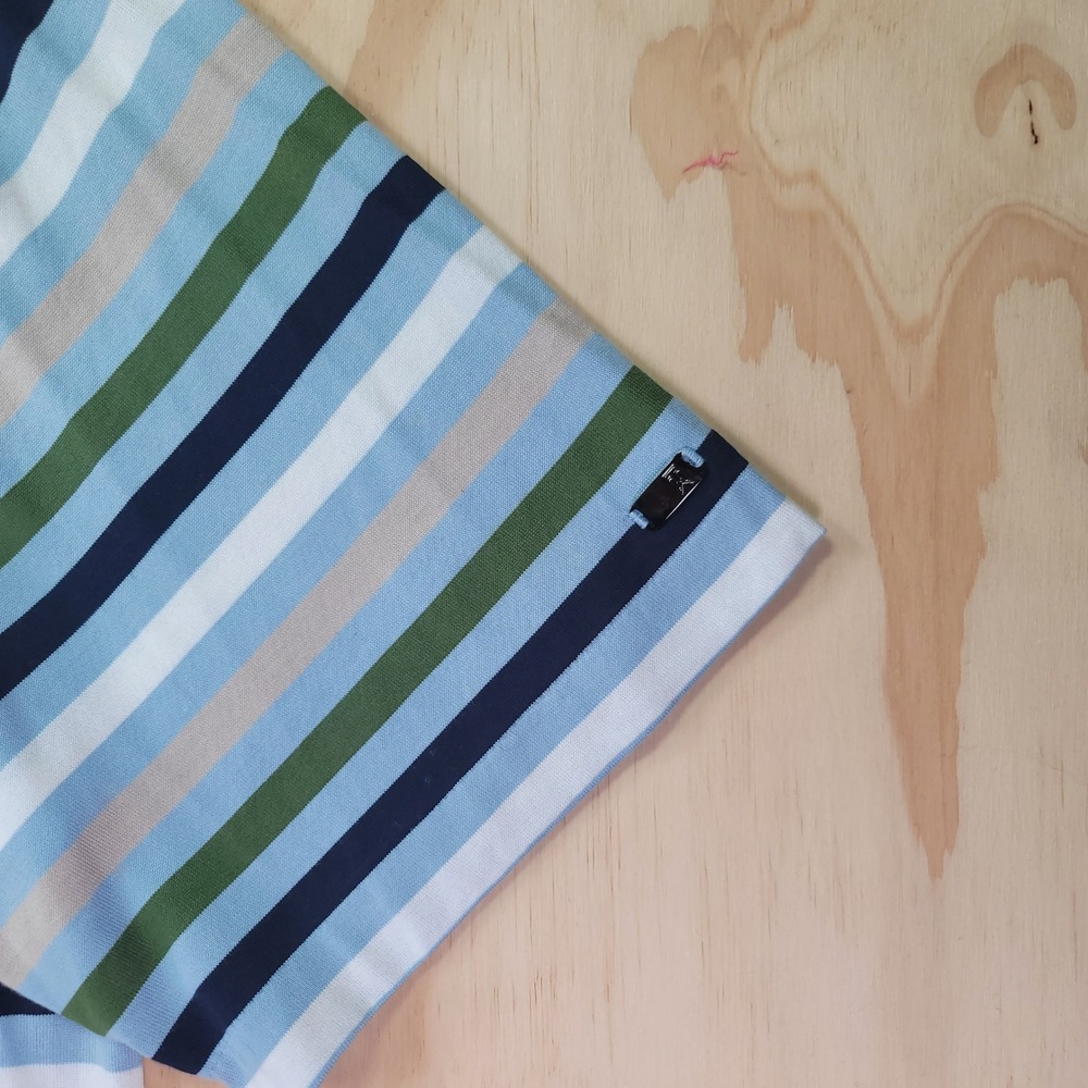 Nike Tiger Woods Collection Polo Shirt Mens XXL Blue Green Striped Golf TW Logo - Picture 4 of 10